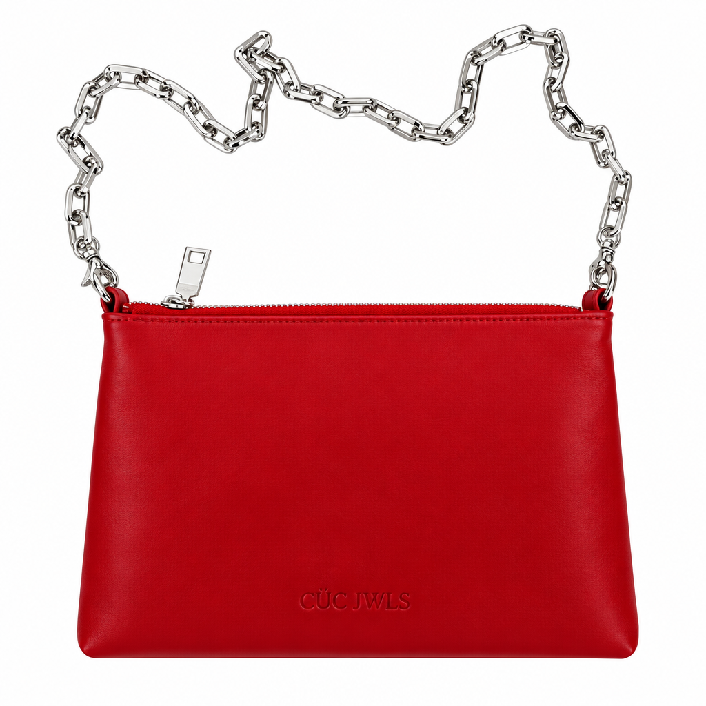 ZIPPER CLUTCH (red smooth genuine leather) ΤΕΛΕΥΤΑΙΟ ΚΟΜΜΑΤΙ