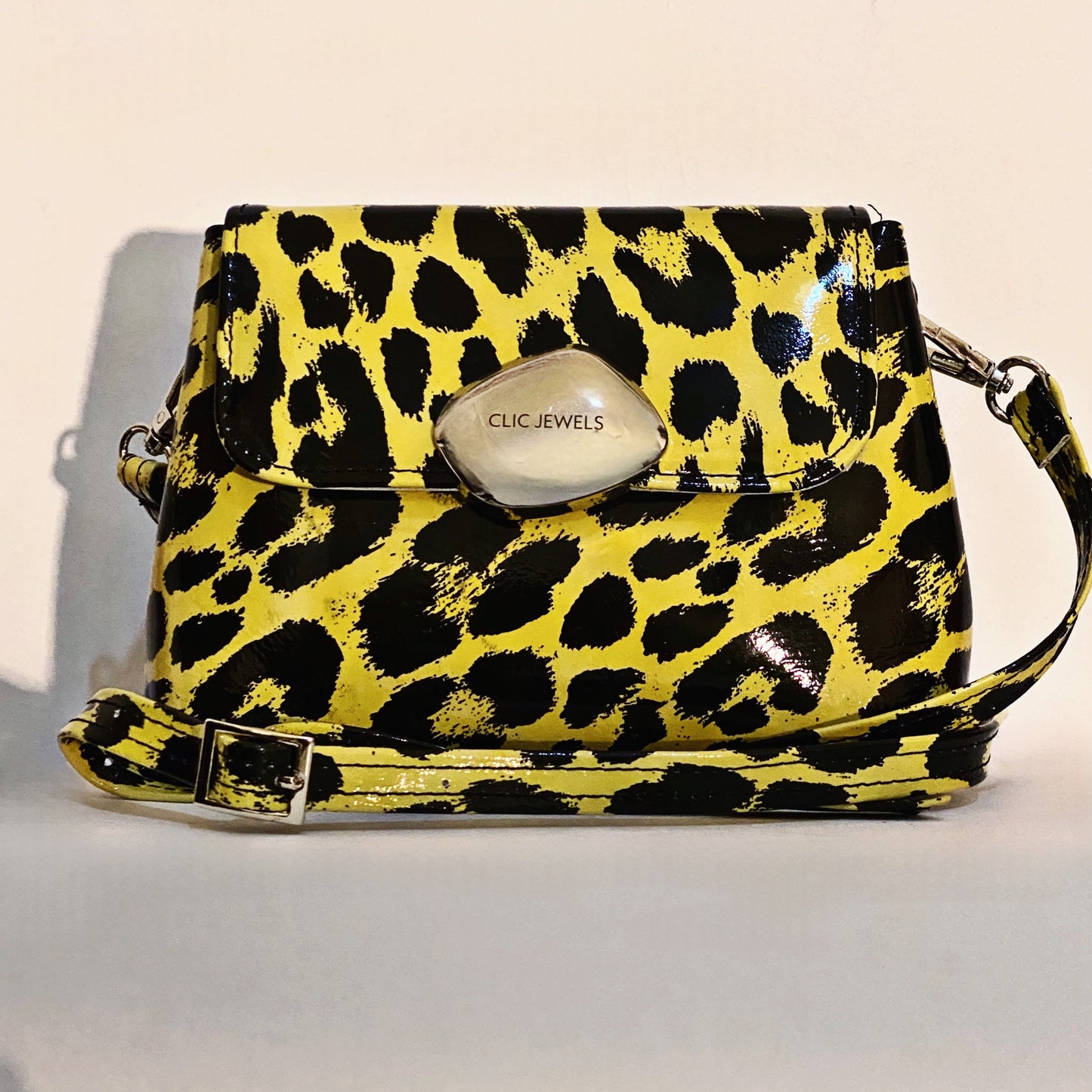 MAYA MINIBAG (yellow black animal print genuine leather)