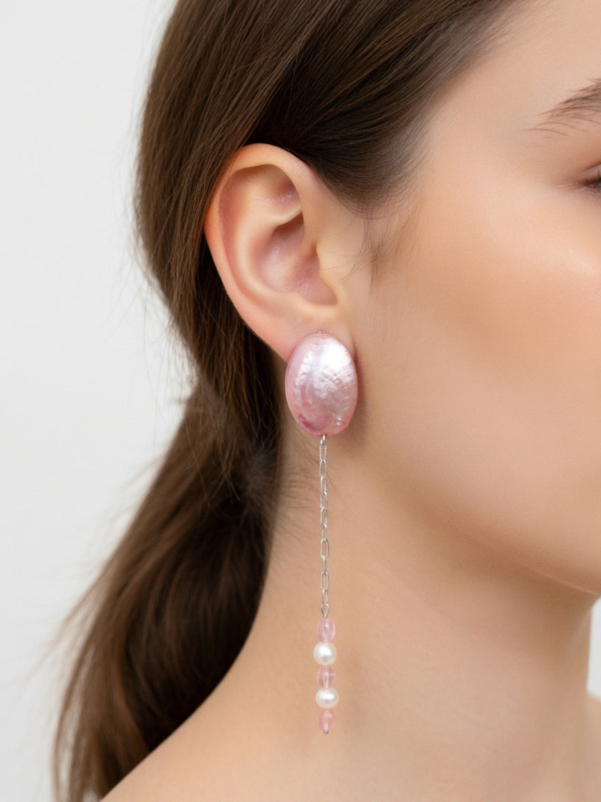 PINK SHELLS EARRINGS (ζευγάρι)