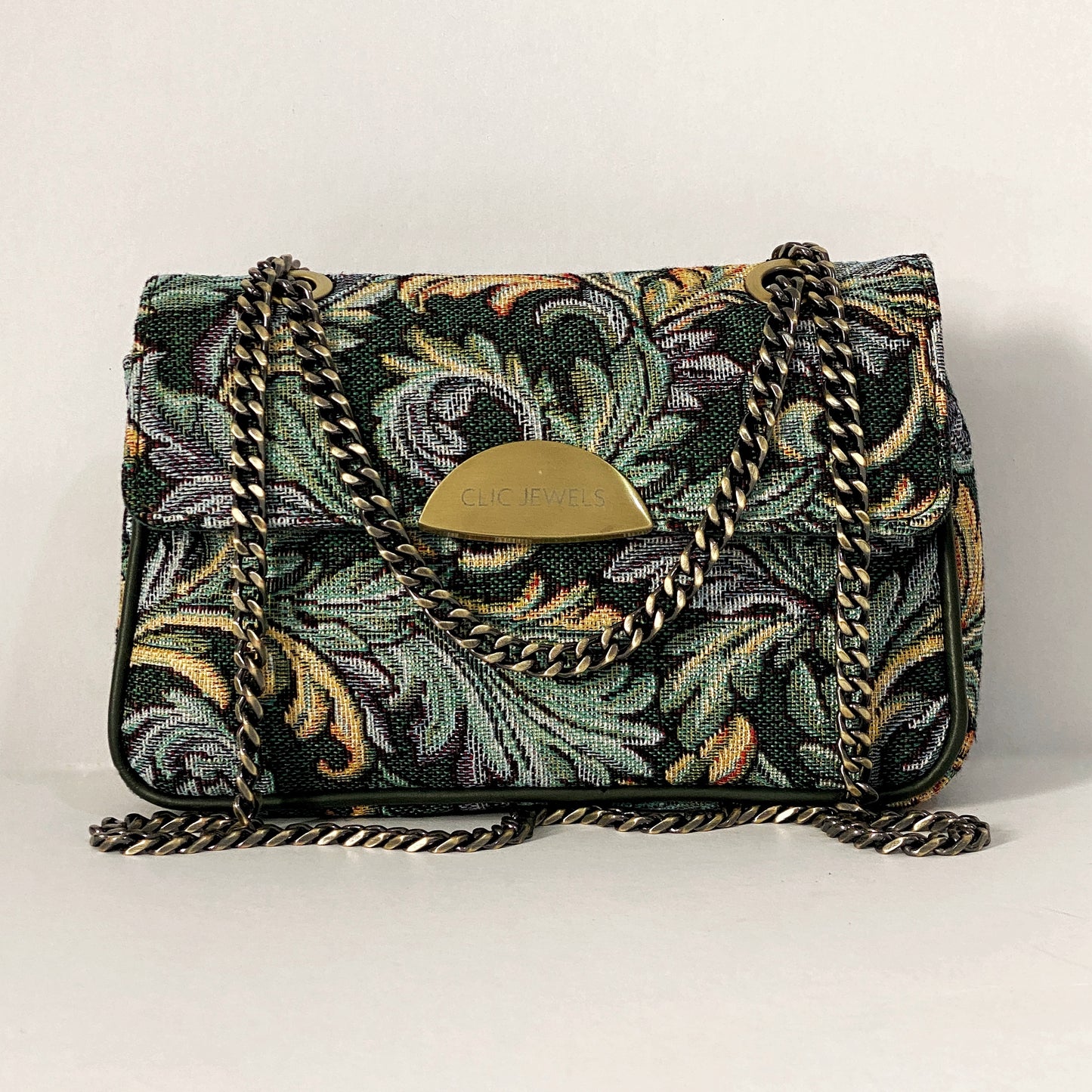 NEIRA MINI (green leaves print fabric)