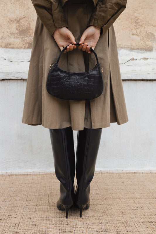 CANDY MINI (black croco genuine leather)