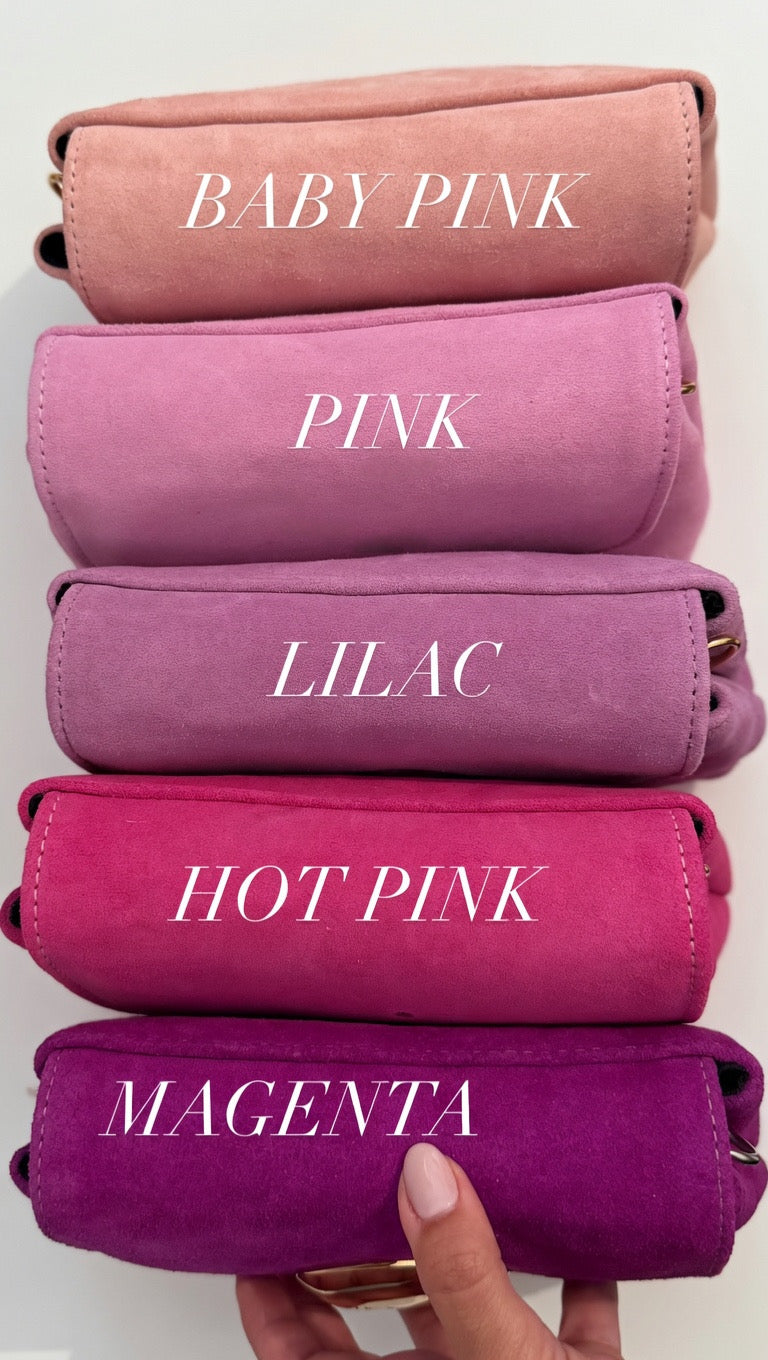 MAYA MINIBAG (pink suede genuine leather)