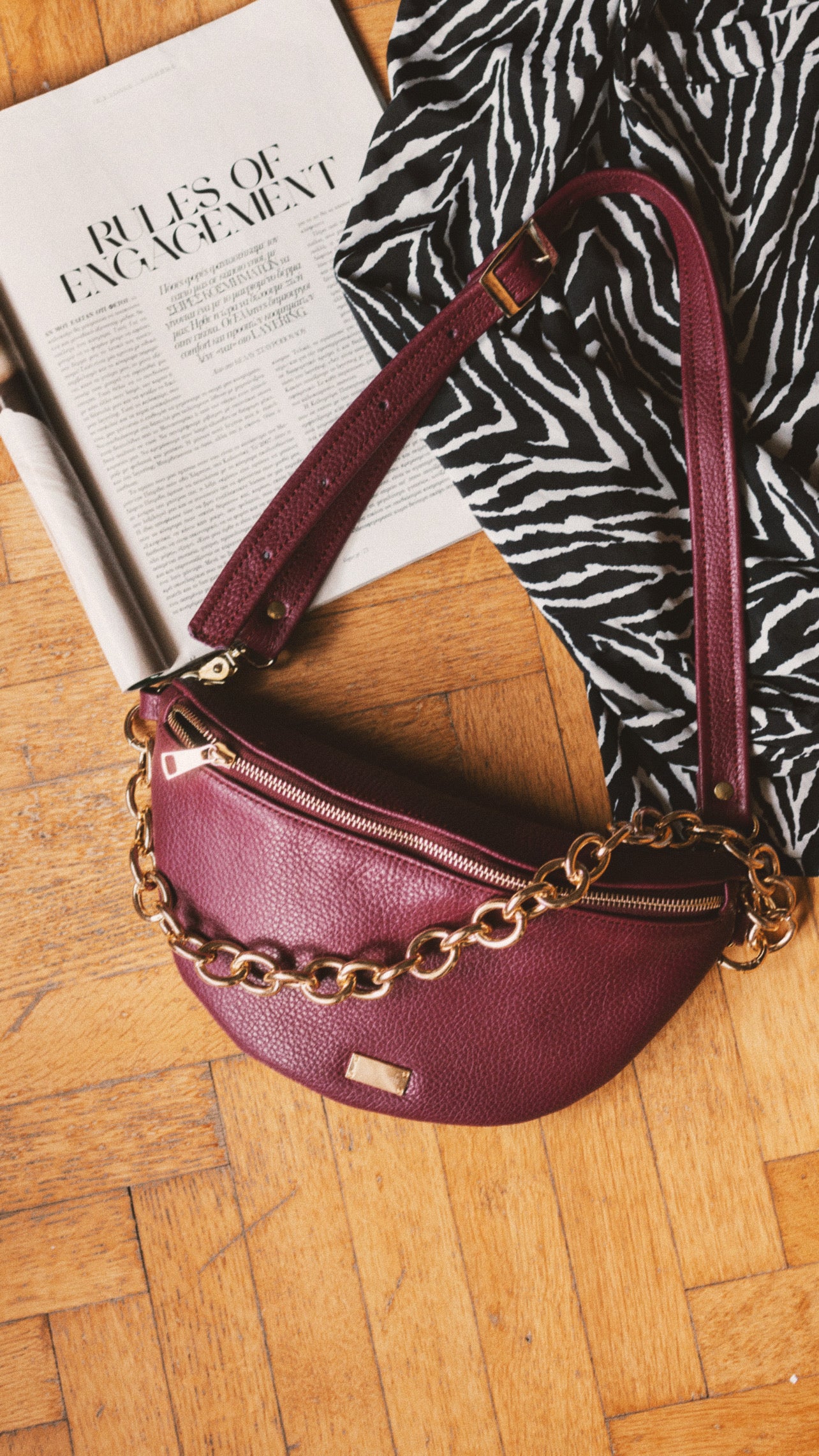 ALYSSA BELTBAG (bordeaux dolaro genuine leather-το μεγάλο μέγεθος είναι διαθέσιμο στα ready to ship)