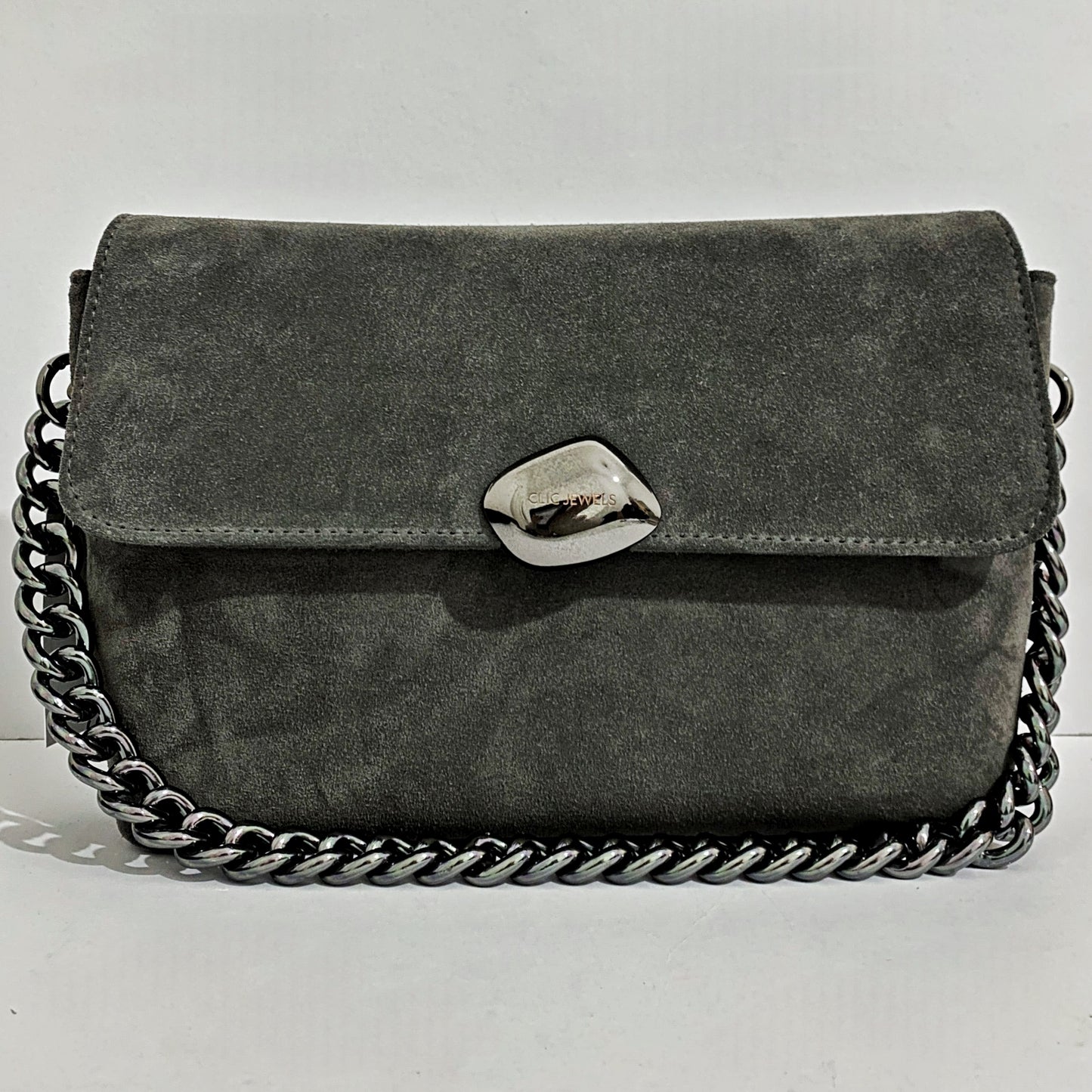CIARA LARGE (dark grey suede genuine leather)