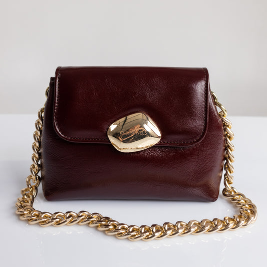MAYA MINIBAG (glossy Bordeaux genuine leather)