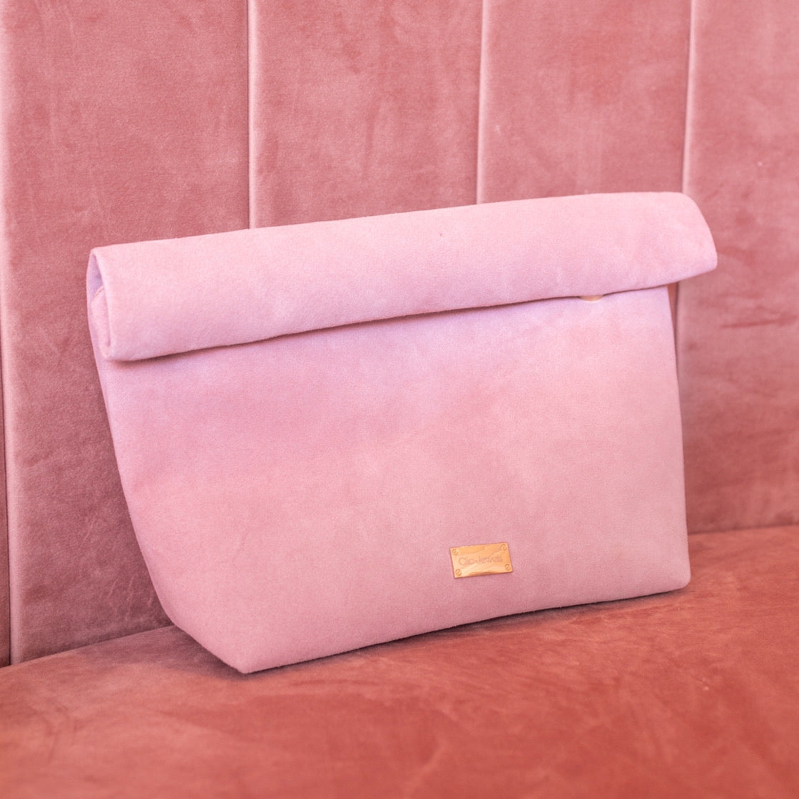ALEX LUNCHBAG (pink suede genuine leather)