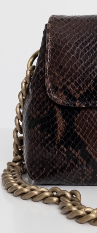 CIARA LARGE (brown snakeskin effect genuine leather)