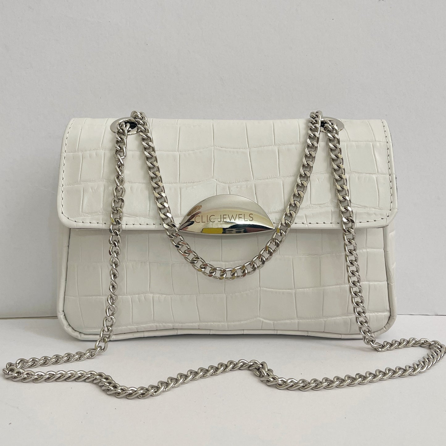 NEIRA MINI (white croco genuine leather)