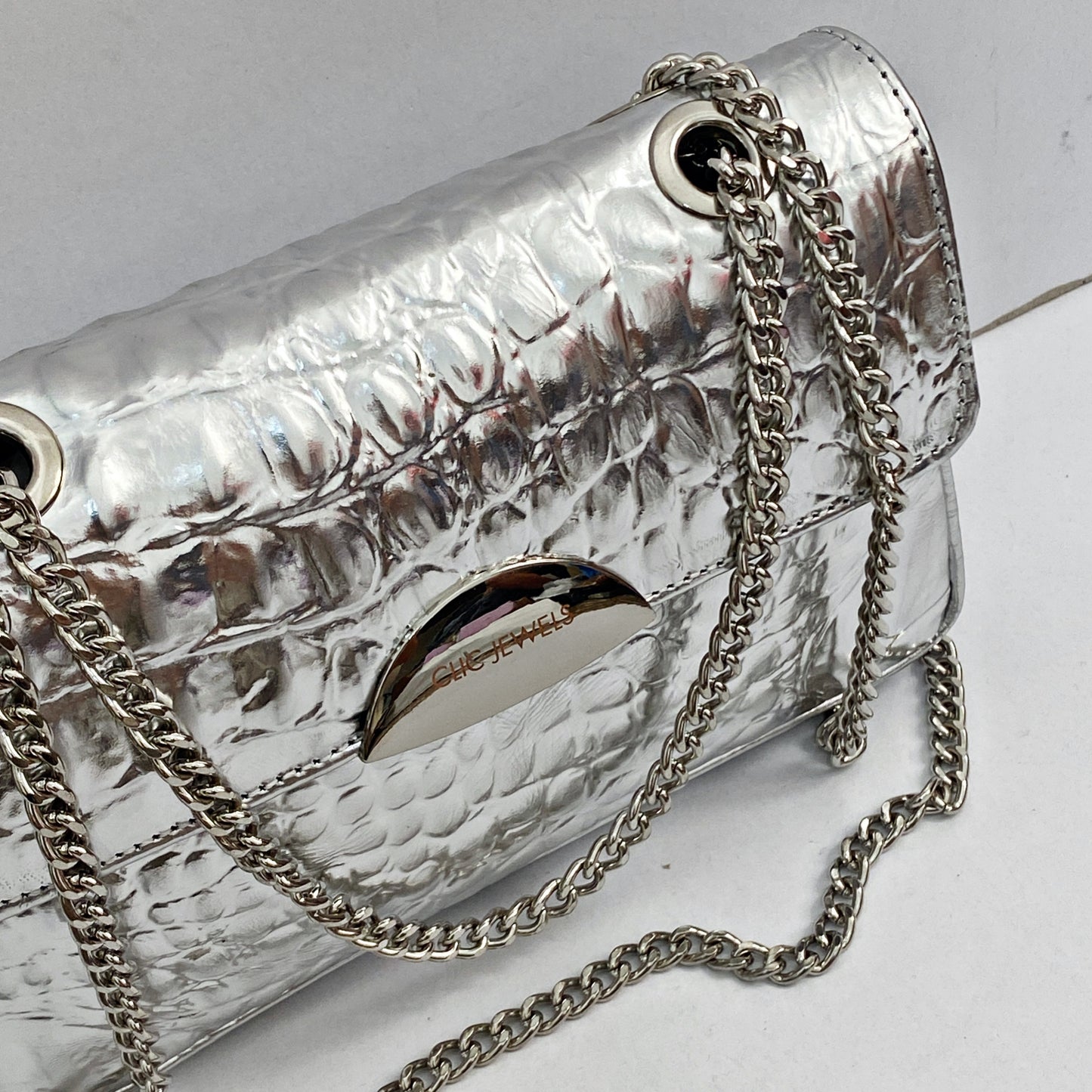 NEIRA MINI (silver croco genuine leather)