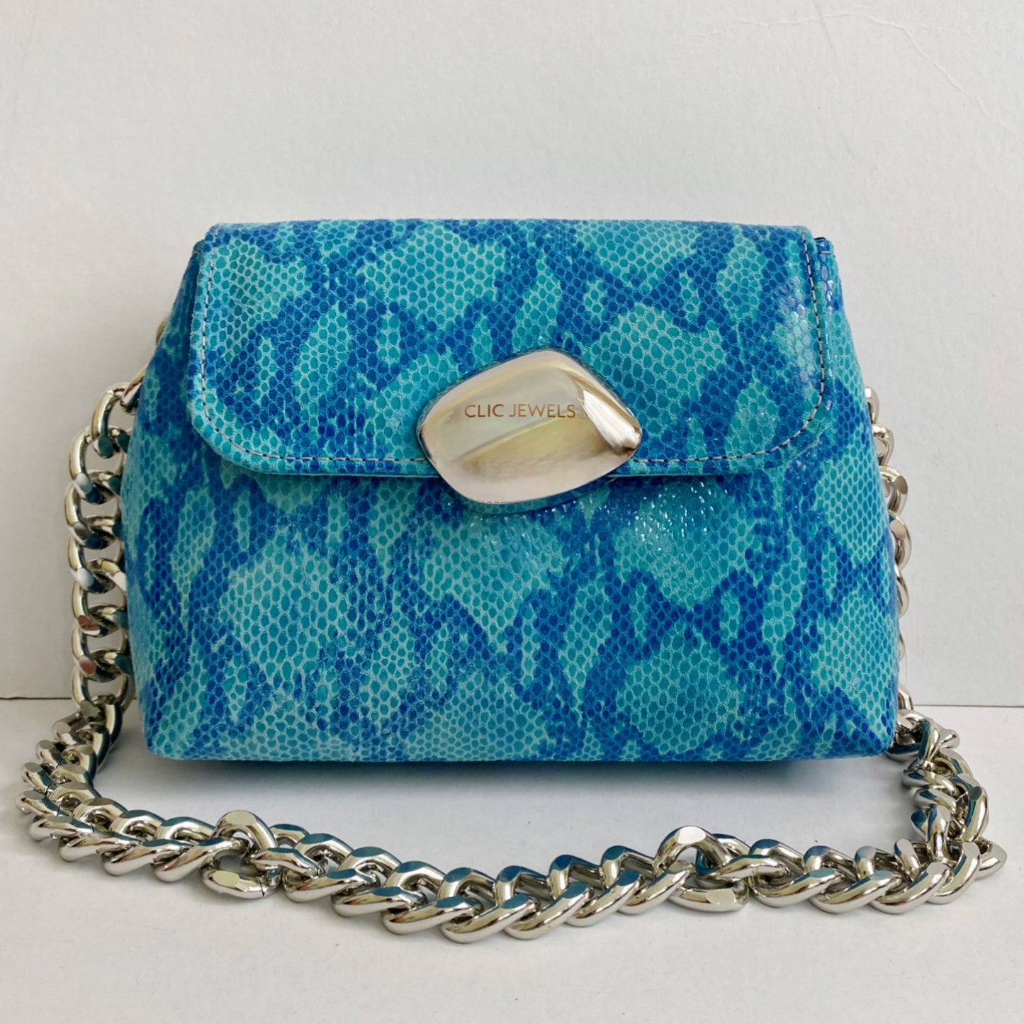 MAYA MINIBAG (blue python genuine leather)