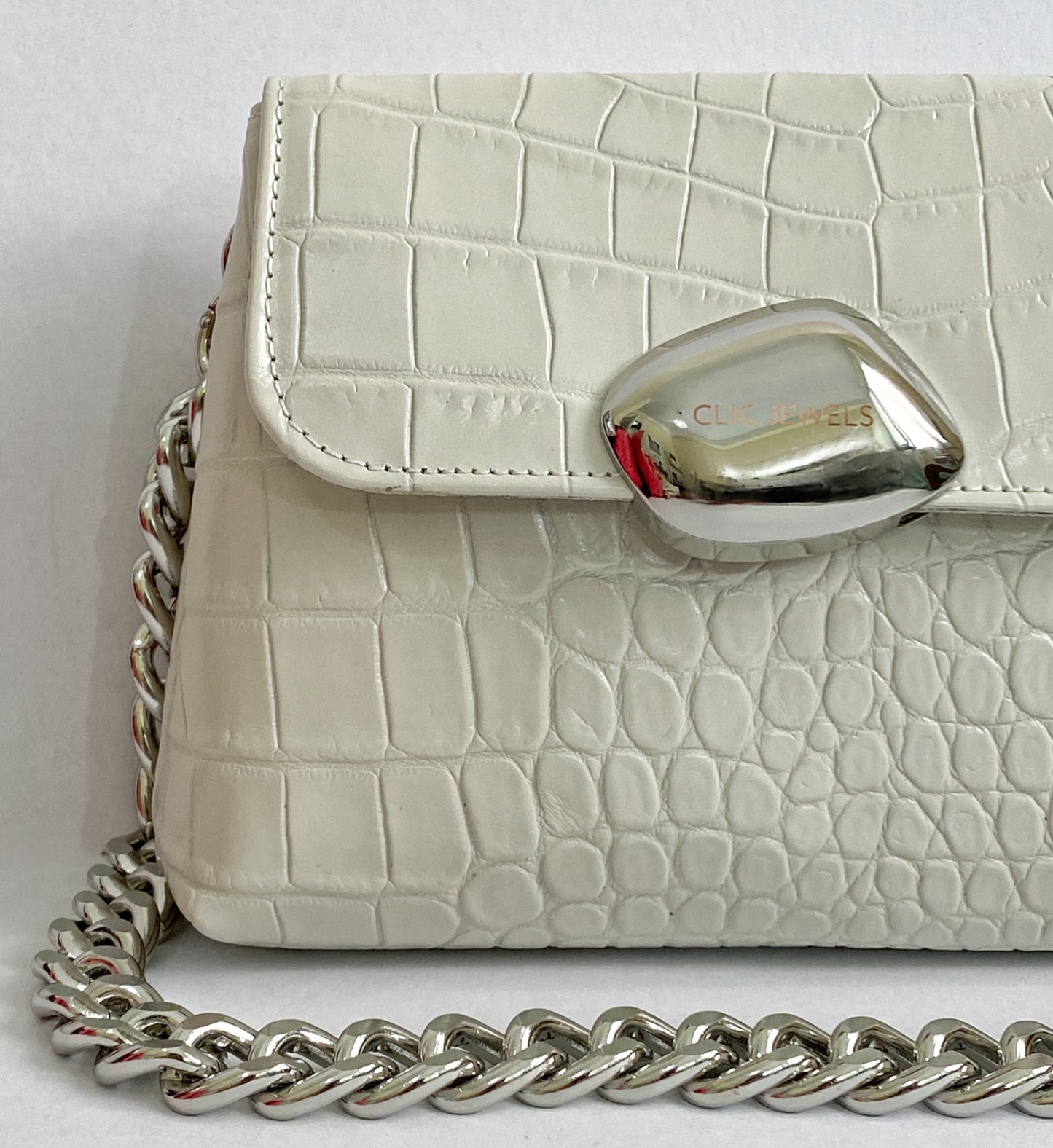 MAYA MINI (dirty white croco genuine leather)