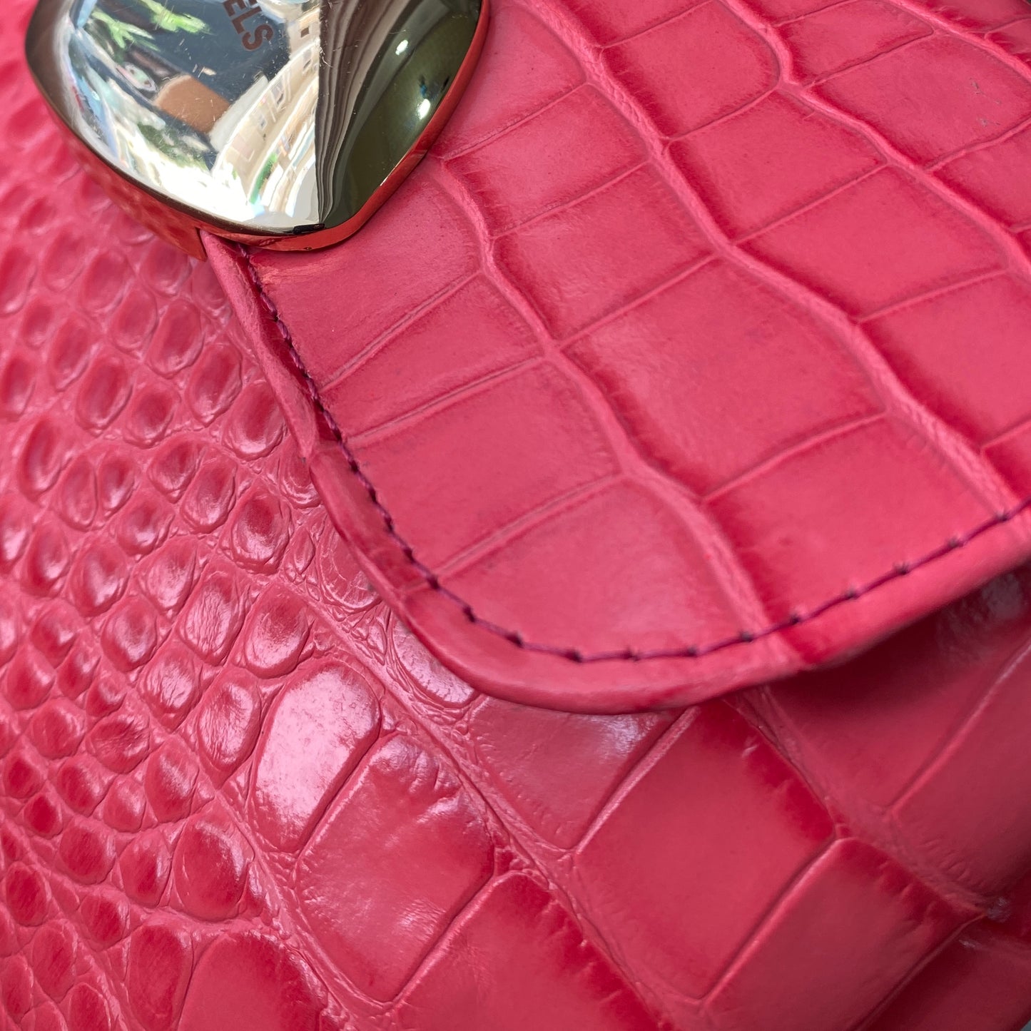 MAYA MINIBAG (watermelon croco genuine leather)