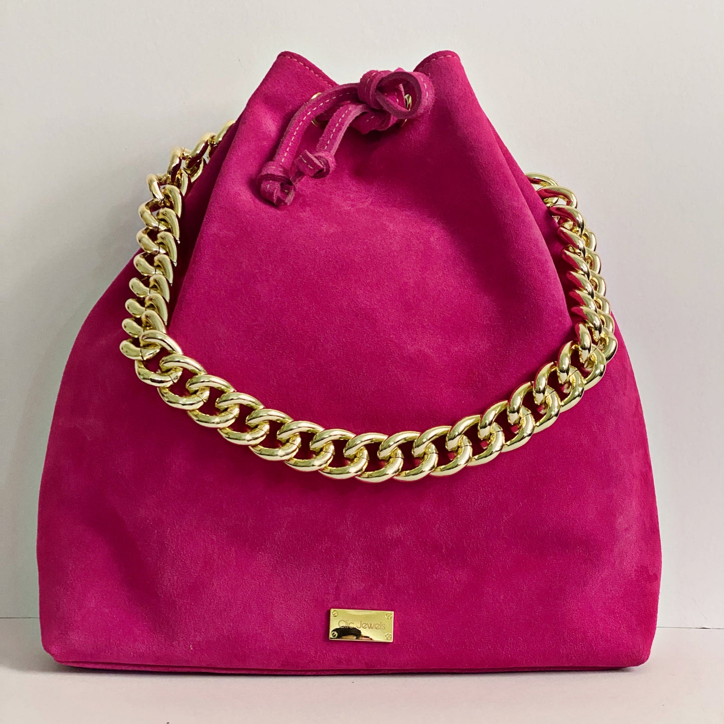 ZOE BACKPACK/BUCKETBAG (hot pink genuine leather)