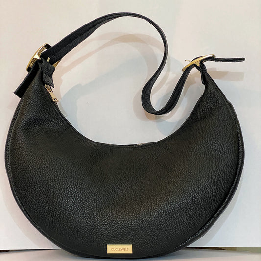 BIG HALFMOON (BLACK BIG GRAIN LEATHER)