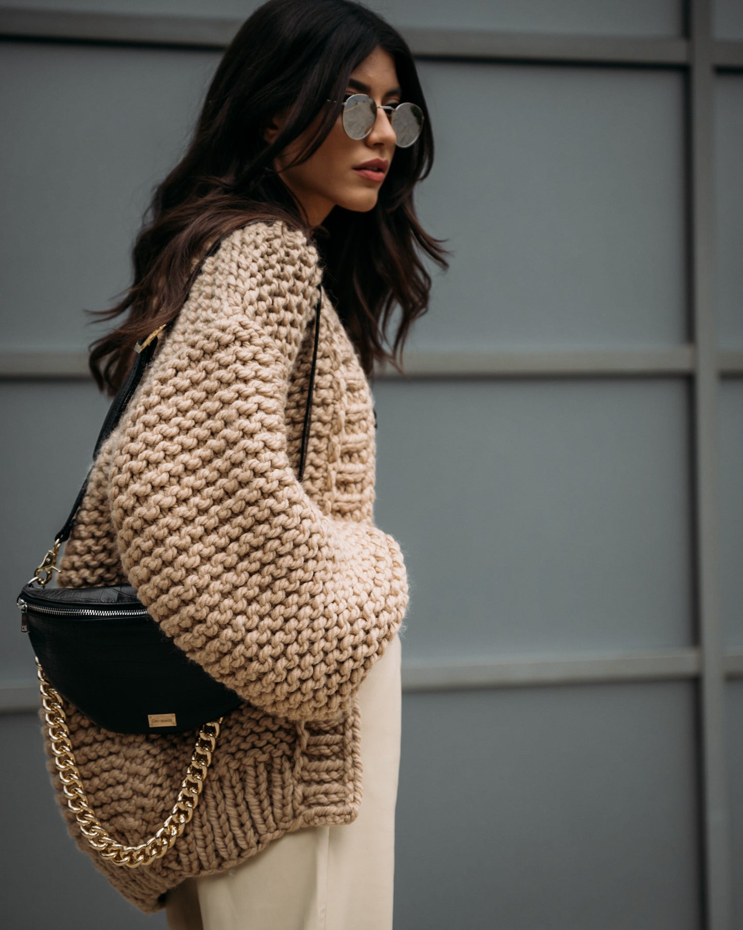 LILLY BELTBAG (black croco genuine leather)