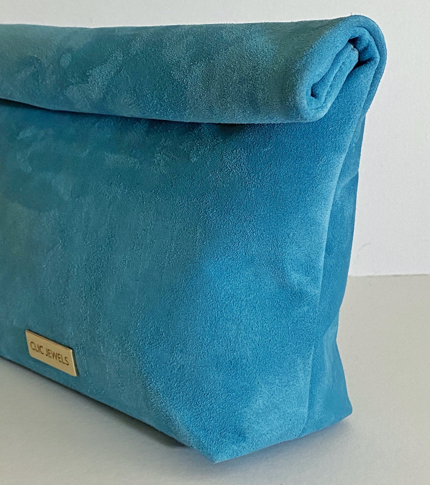 ALEX LUNCHBAG (turquoise suede genuine leather)
