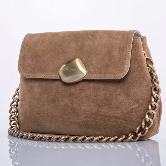 DONNA MEDIUM (mocha suede genuine leather)