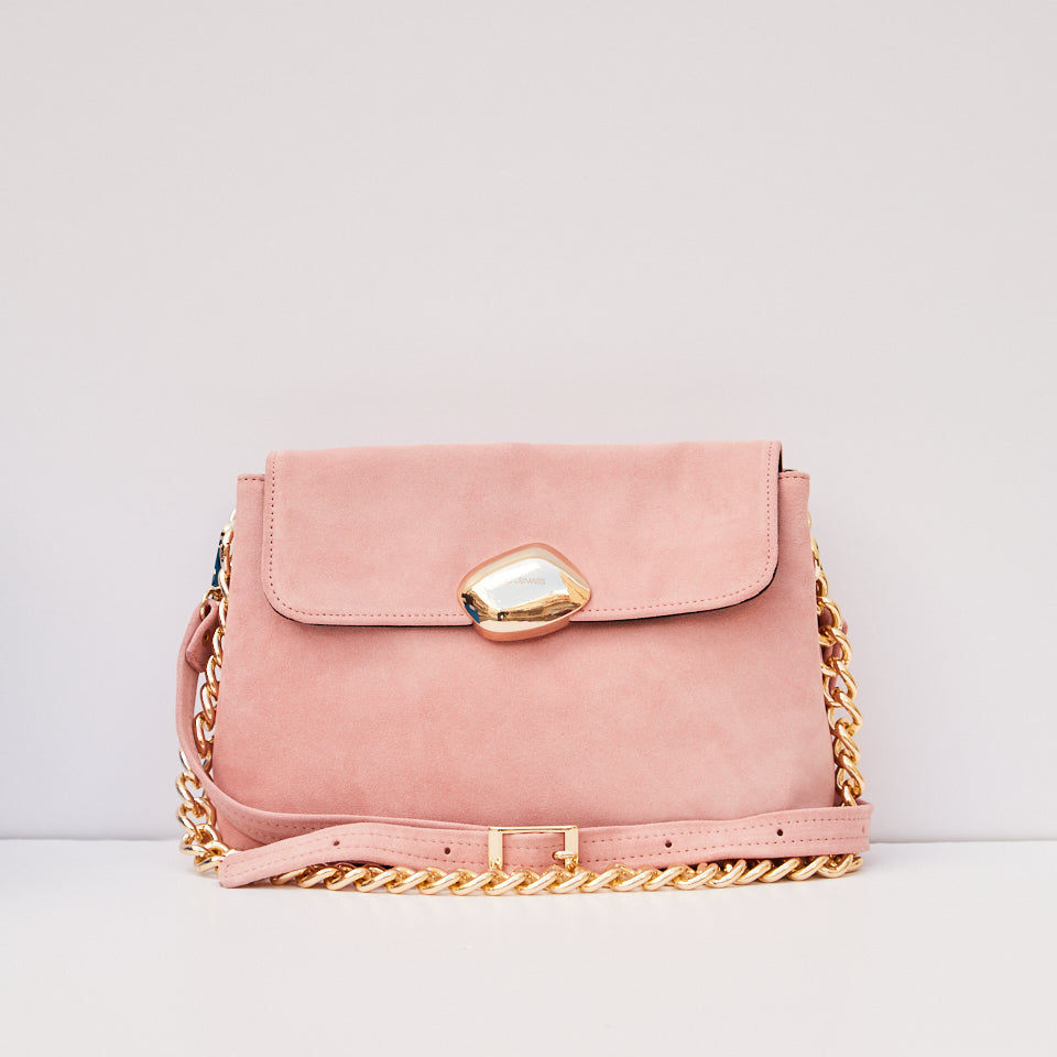 DONNA MEDIUM (baby pink suede genuine leather)