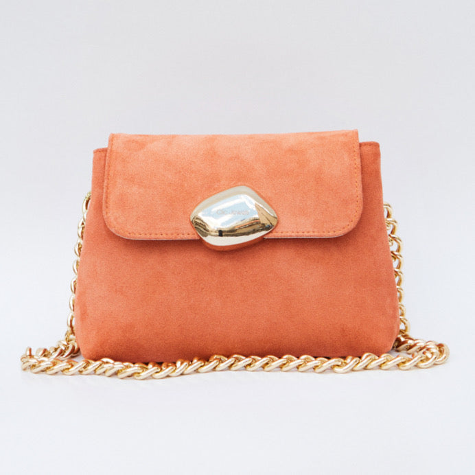 MAYA MINIBAG (peach suede genuine leather)