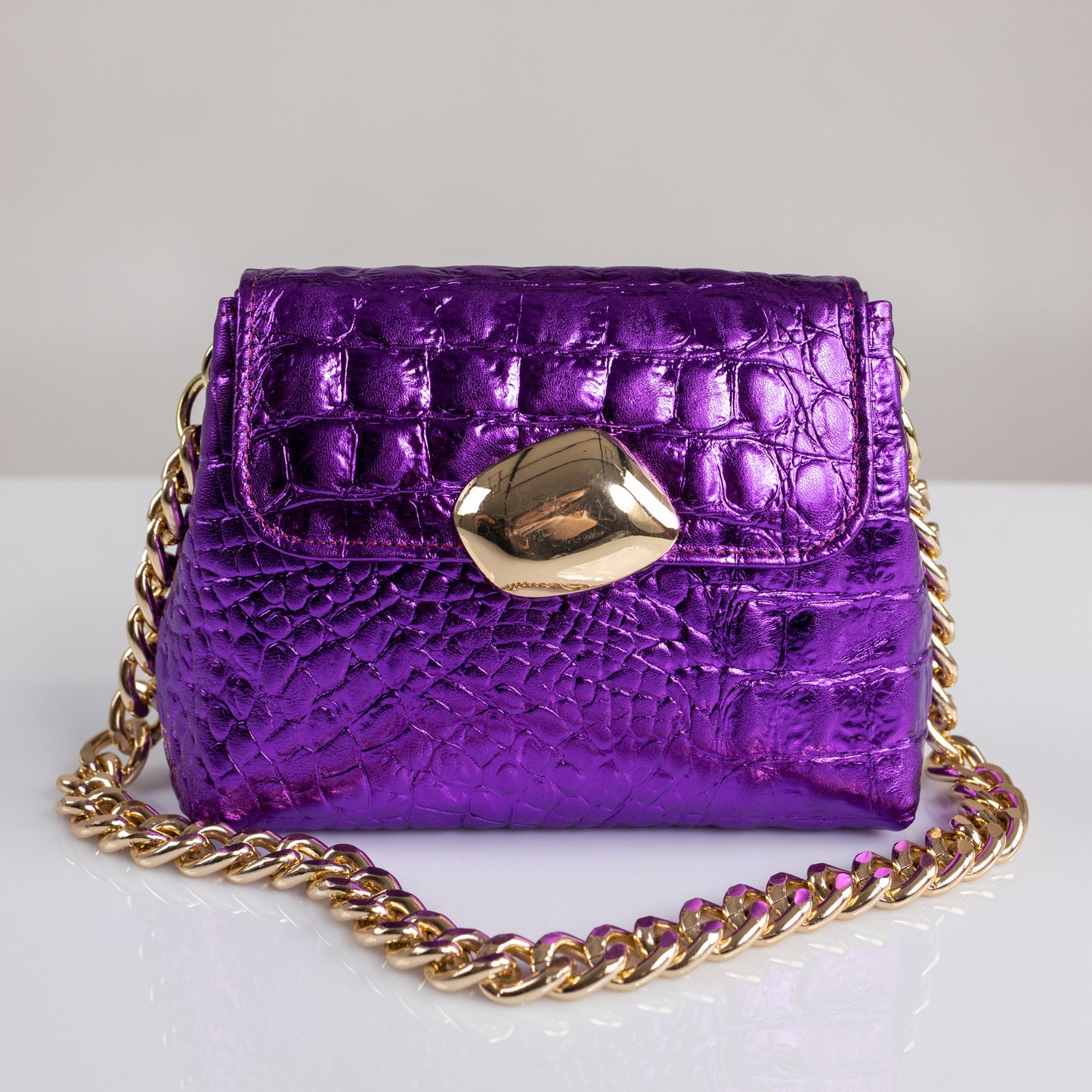 MAYA MINIBAG (purple metallic genuine leather)