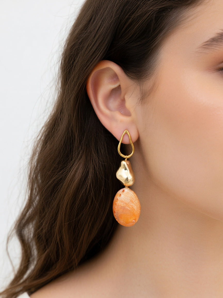ORANGE DROP EARRINGS (ζευγάρι)