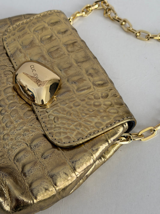 MAYA MINIBAG (dark gold croco genuine leather)