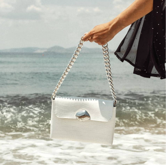 DONNA MEDIUM (white croco genuine leather)