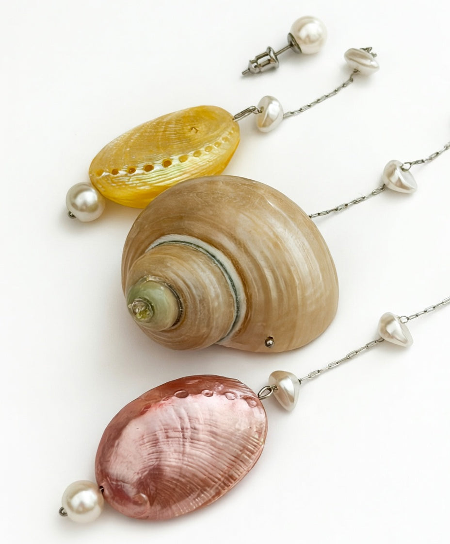 YELLOW SHELL EARRINGS (ζευγάρι)