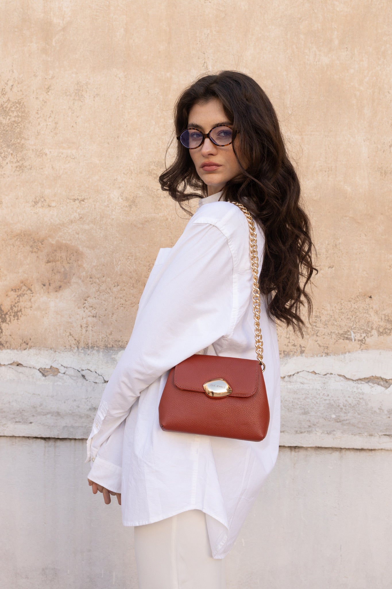 MAYA MINIBAG (brick red dolaro genuine leather)