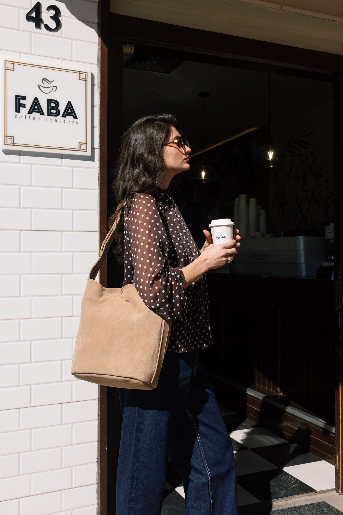 SANDRA BUCKETBAG (mocha suede genuine leather)