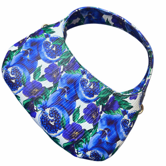 CANDY MINI (blue flowers genuine leather)