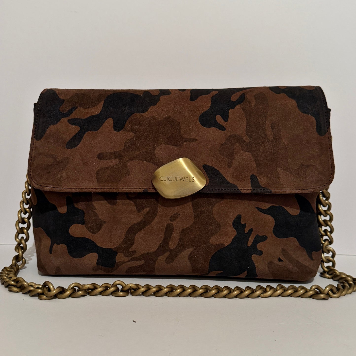 CIARA LARGE (light brown suede cow print genuine leather)