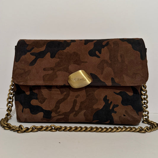 CIARA LARGE (light brown suede cow print genuine leather)