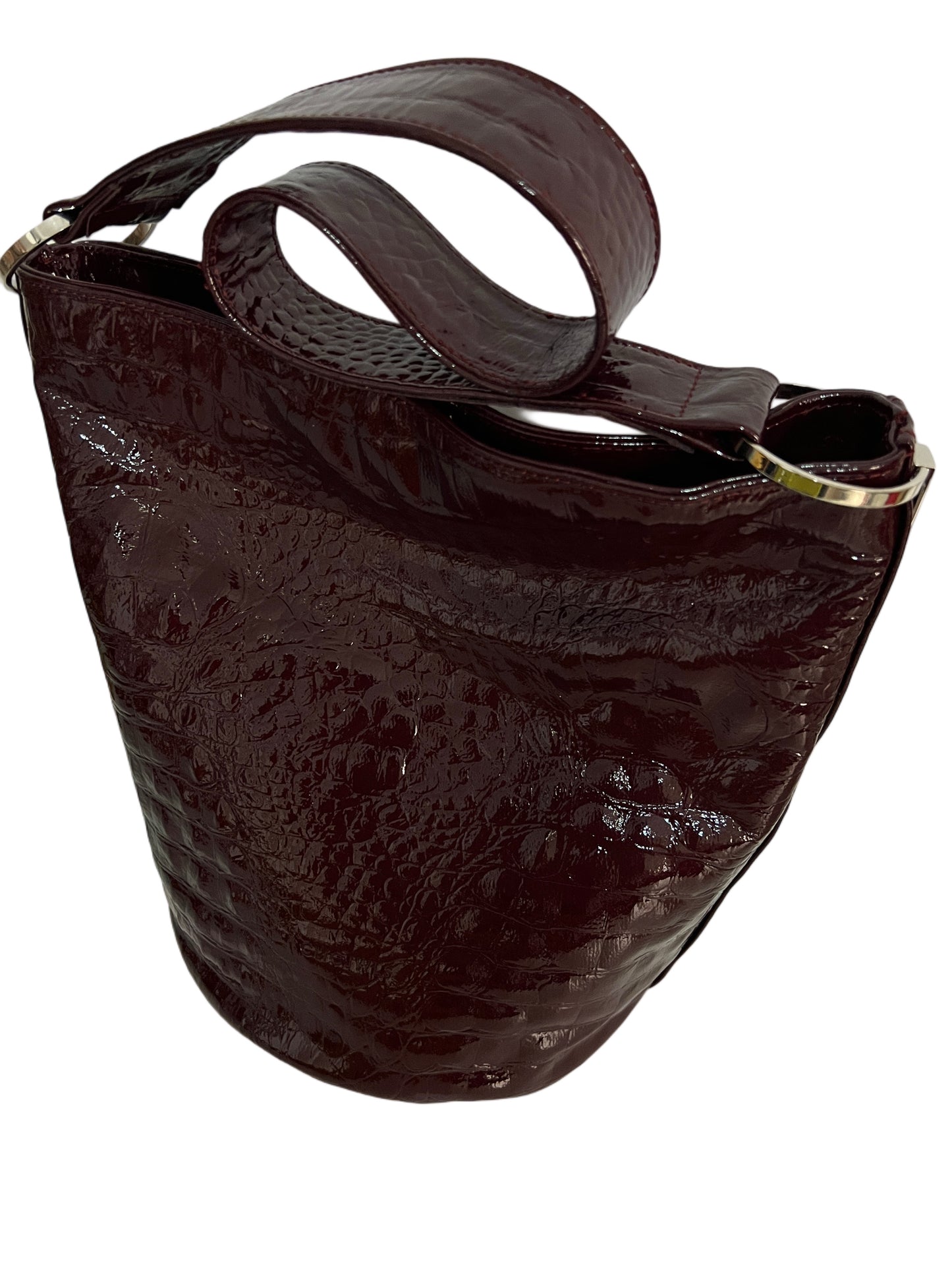 SANDRA BUCKETBAG (bordeaux croco genuine leather)