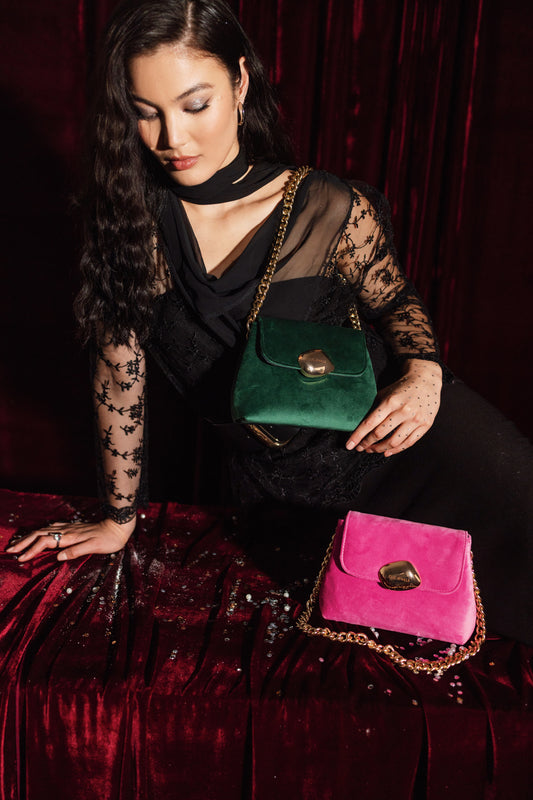 MAYA MINIBAG (bubblegum pink velvet)