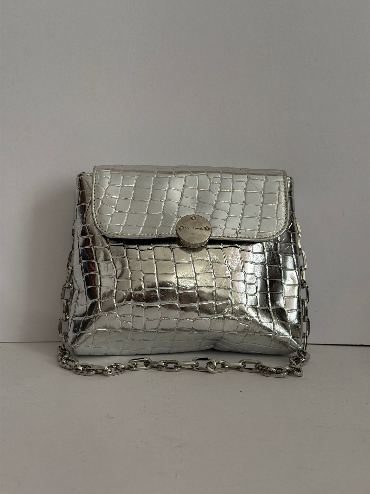 MAYA MINIBAG (silver croco eco leather)
