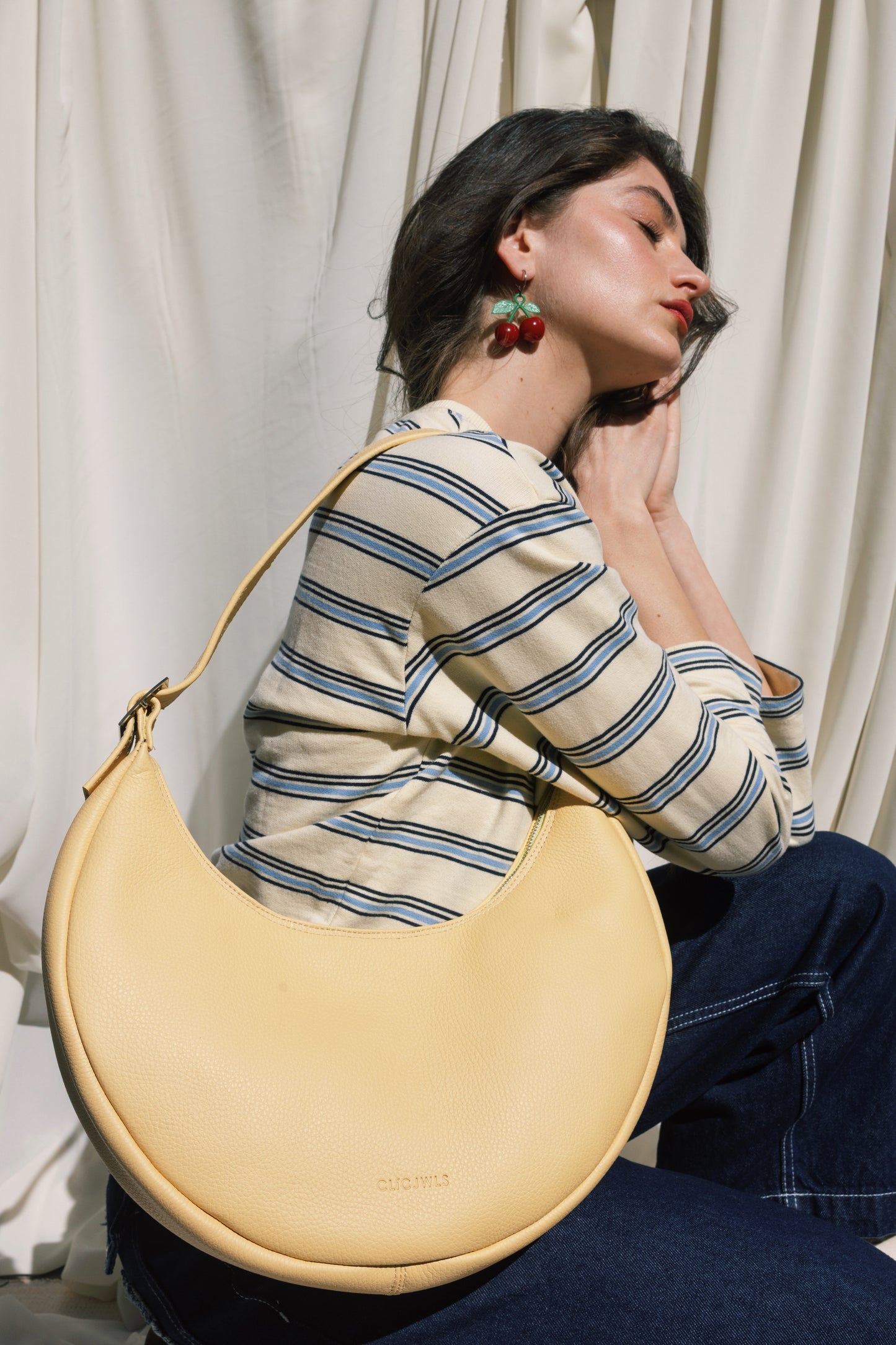 BIG HALFMOON (yellow genuine leather)