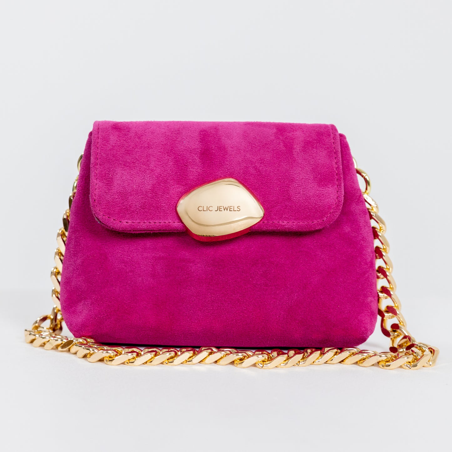 MAYA MINIBAG (hot pink suede genuine leather)