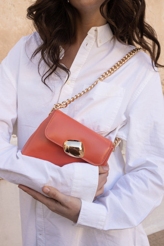 MAYA MINIBAG (peach smooth genuine leather)