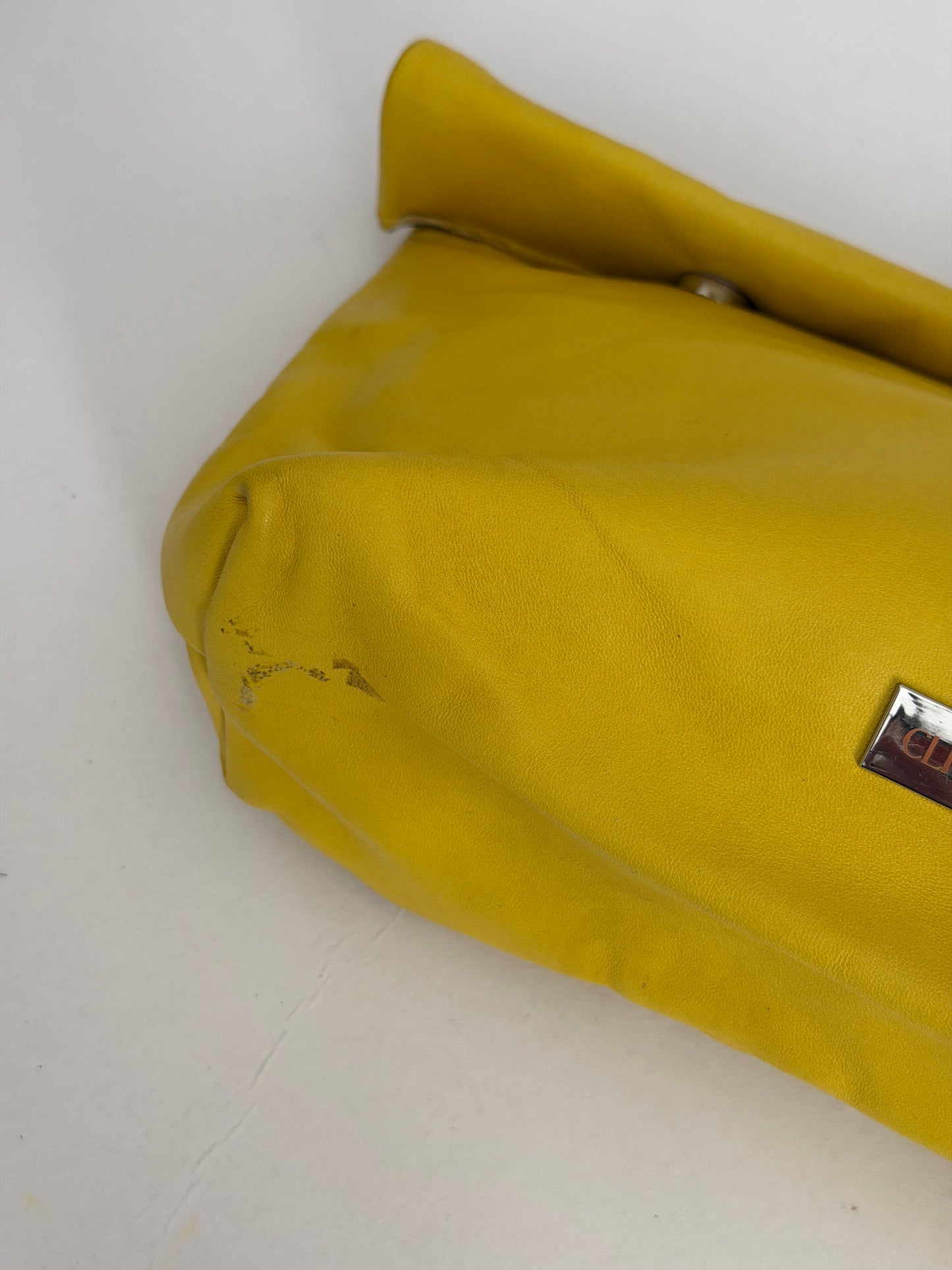 LUNCHBAG (yellow smooth genuine leather)