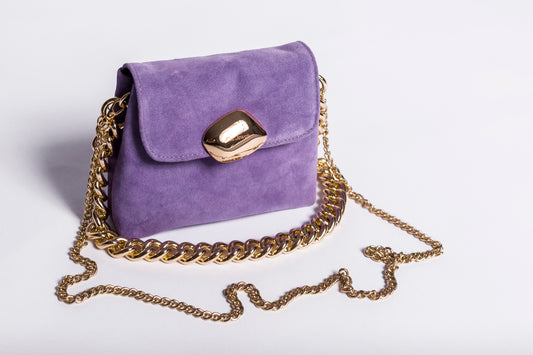 MAYA MINIBAG (lilac suede genuine leather)