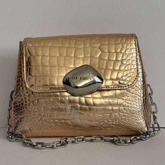 MAYA MINIBAG (rose gold croco genuine leather)