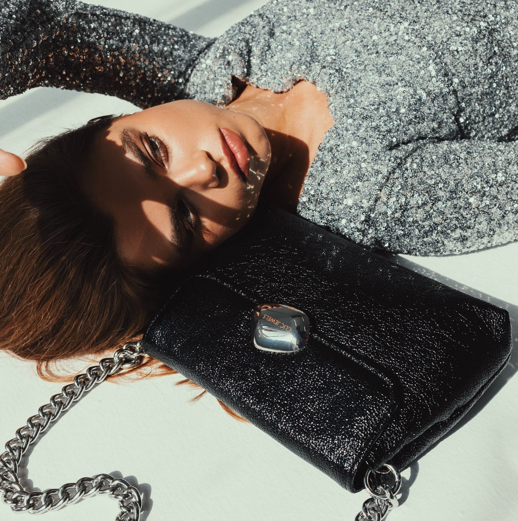 DONNA MEDIUM (glossy black genuine leather)