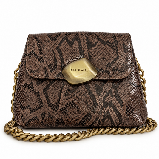 MAYA MINIBAG (brown snake print)