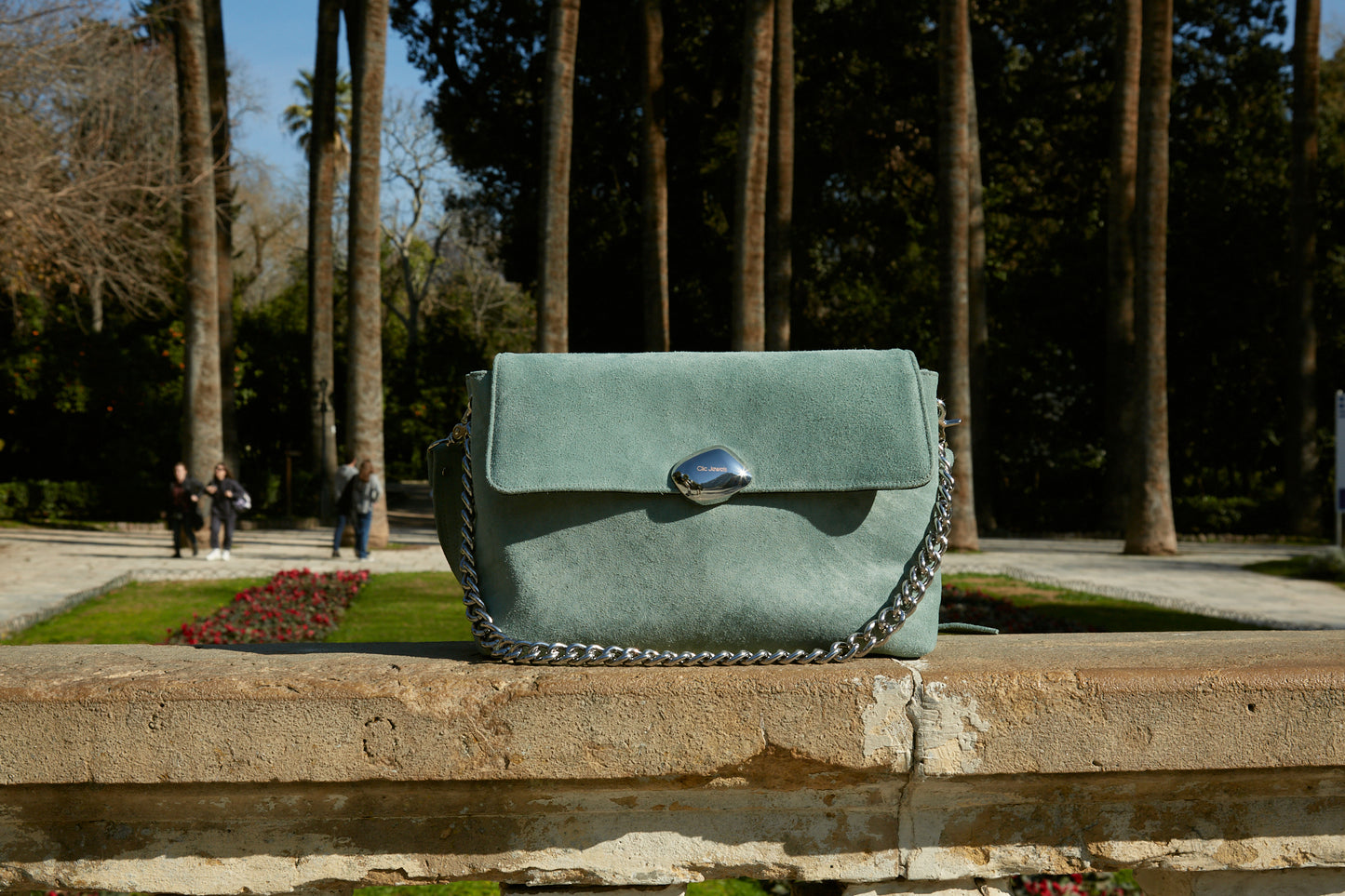 CIARA LARGE (mint suede genuine leather)
