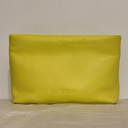 Emma big zipper clutch (bright yellow dolaro genuine leather)