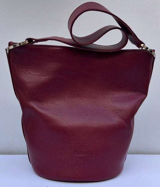 SANDRA BUCKETBAG (bordeaux dolaro genuine leather)