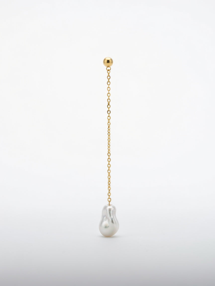 LONG SILVER PEARL EARRINGS (ζευγάρι)