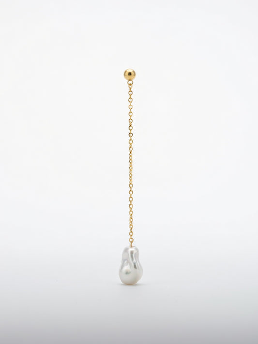 LONG SILVER PEARL EARRINGS (ζευγάρι)