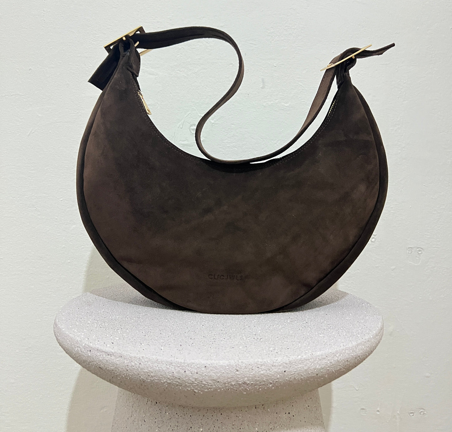 BIG HALFMOON (brown suede genuine leather)